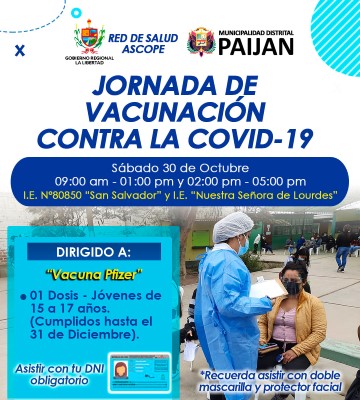 PROGRAMAN VACUNACION JOVENES DE 15 A 17 AÑOS CONTRA COVID-19